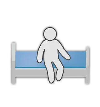 Sitting on bed edge