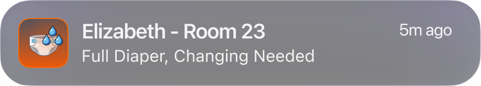 Elizabeth, Room 23 — Full diaper, changing needed